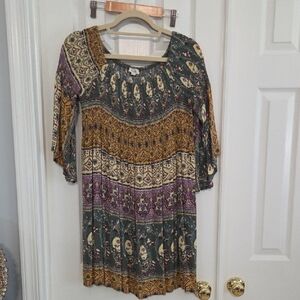 Bohemian Multicolor Patterned Dress